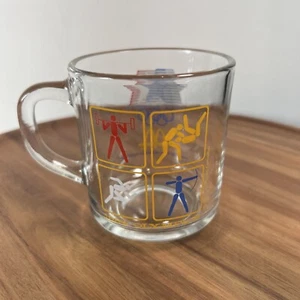 Vintage McDonalds 1984 Olympics Glass Coffee Cup Anchor Hocking Los Angeles USA - Picture 1 of 13