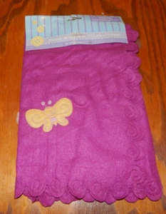 Baby Blanket Purple Knit Baby or doll Blanket Butterfly Ruffle edges - Picture 1 of 4