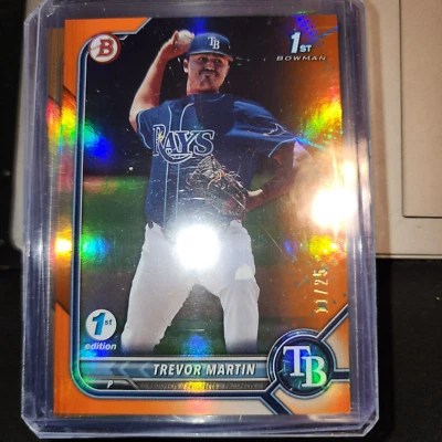 2022 1ST ED/1ST ORANGE FOIL BOWMAN DRAFT BD-184 TREVOR MARTIN RC 11/25-TAMPA - Image 1 of 3