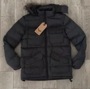 MENS BRAVE SOUL DETACHABLE HOODED PREMIUM PADDED PUFFER JACKET PETROL SIZE S - Picture 1 of 1