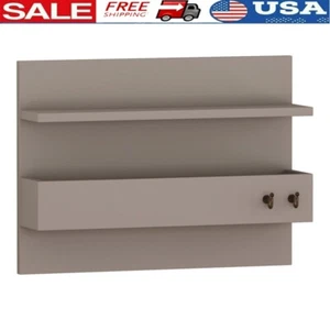 Wall Coat Rack W/ Shelf Two Hooks Wood Storage Organizer Entryway Bathroom New - Picture 1 of 3