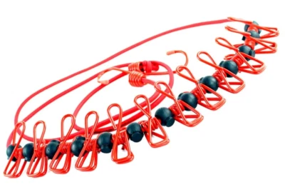 Portable Elastic Clothesline with 12 Clips Travel Windproof NonSlip Multicolor - Image 1 of 4