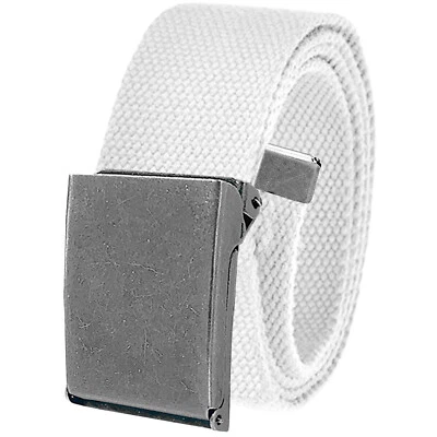 Build A Belt Adult 1.5" Antique Silver Flip Top Buckle with Canvas Web Belt - Image 1 of 4