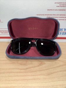 GUCCI GG0525S 001 60mm Black Gold Square Aviator Sunglasses Japan - Picture 1 of 17