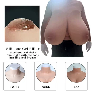 Placa de silicona con forma de pecho tetas falsas relleno de gel de silicona X taza travesti - Imagen 1 de 6
