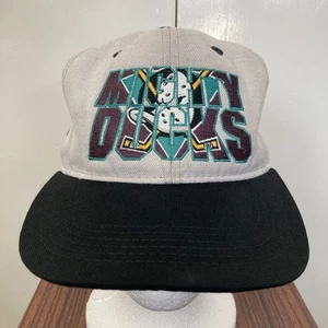 ANAHEIM MIGHTY DUCKS HAT CAP #1 APPAREL NHL HOCKEY VTG 90S ADJUSTABLE DRAWSTRING - Picture 1 of 20