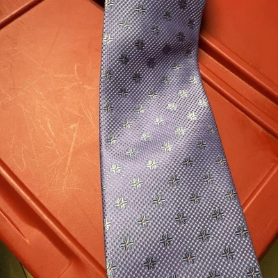 Corbata de seda Nordstrom Smartcare para hombre de lujo púrpura con patrón geométrico usada en excelente estado Foto 1 de 4