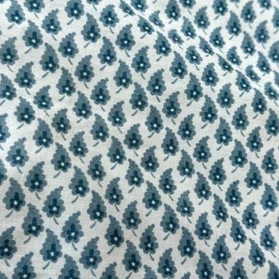 Cubrecama Doble Vintage Laura Ashley Burlington Azul Blanco Hojas Pequeñas Excelente Foto 1 de 4