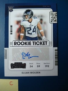2021 Panini Contenders Rookie Ticket Elijah Molden #194 Titans AUTO Rookie RC - Picture 1 of 2