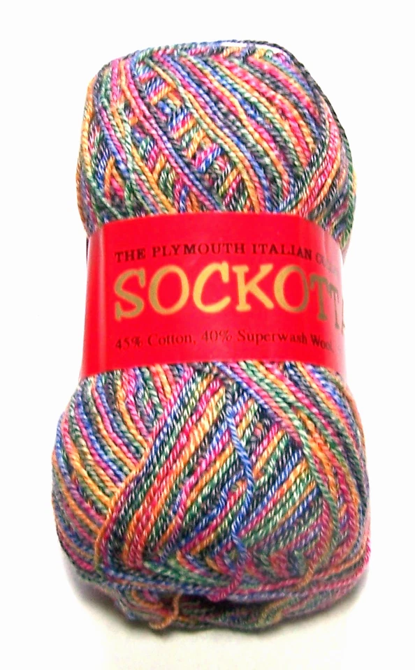 Hilo de calcetín de algodón lavable a máquina 100 g bola PLYMOUTH SOCKOTTA #12 ARCO IRIS Foto 1 de 1