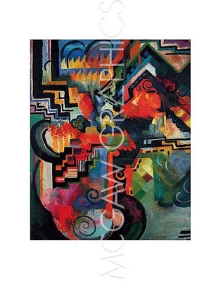 Hommage a Sebastin Johann Bach, August Macke, Wall Decor Art Print 14" x 11" - Image 1 of 2