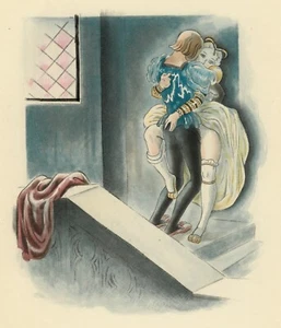 1933 ANDRÉ COLLOT estampe originale couleurs vélin Arches CURIOSA RABELAIS 1/300 - Picture 1 of 2