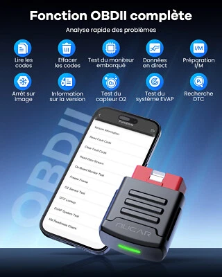 MUCAR BT200 PRO OBD2 Scanner Système Dispositif Diagnostic 15 Réinitialiser