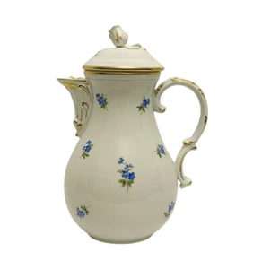 Antique Meissen 10” Gilded Blue Violet Floral Pattern Teapot Blue Crossed Sword - Imagen 1 de 9