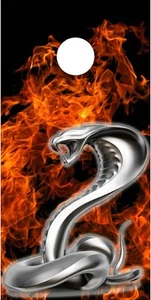 Flame fire cobra snake cornhole board game decal wraps - Picture 1 of 1