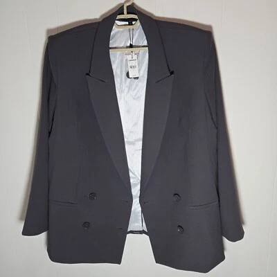 Jaqueta Blazer Feminina Express Editor Original 4 Botões Cinza Grande Elástica Nova com etiquetas - Imagem 1 de 4