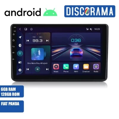 AUTORADIO ANDROID 6/128GB FIAT PANDA 2003-2012 STEREO AUTO TOUCH 9" WIFI NAVI - Immagine 1 di 4