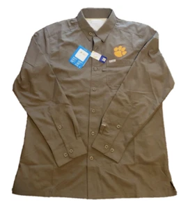 Camicia a maniche lunghe COLUMBIA Clemson Tigers collegiale slack marea taglia large - Foto 1 di 4