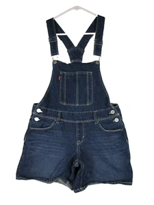 Levi's Girls Denim Boyfriend Shortall Bib Overalls Front Pockets Size 14 Blue - Picture 1 of 9