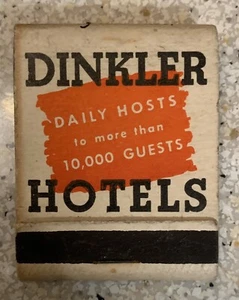 Vintage Dinkler Hotels Matchbook *UNSTRUCK* - Picture 1 of 5
