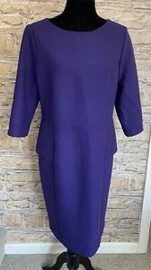 Luis Civit Purple Occasion Dress Wool Peplum Mother Of The Bride Wedding UK 14 - Picture 1 of 13