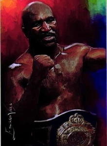 Evander Holyfield 2017 Authentic Artist Signed Giclee Print Card 47 of 50 - Picture 1 of 4