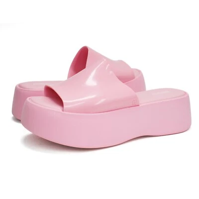 Women's Melissa Becky Pink Platform Slide Sandals New - Image 1 of 4