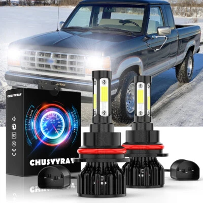 For FORD Ranger 1990-2011 LED Headlight Kit 9007 HB5 6000K White Hi/Lo COB Bulbs - Image 1 of 4