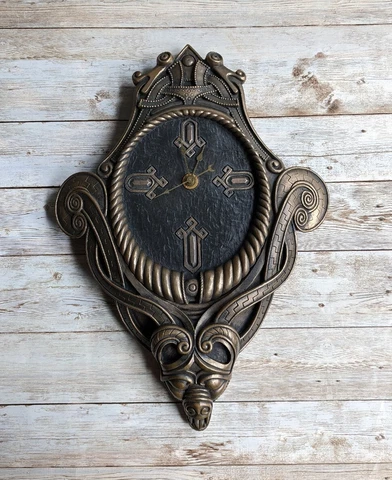 Vintage 1990s Seamus Moran Gothic Bat Wall Clock Celtic Design Rare Cover