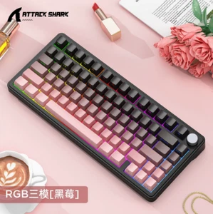 ATTACK SHARK X85 Gasket Wireless Mechanical Keyboard Side Print PBT Knob Gaming - Afbeelding 1 van 50