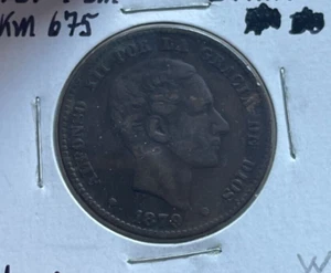 1879 Spain 10 Centimos - Picture 1 of 2