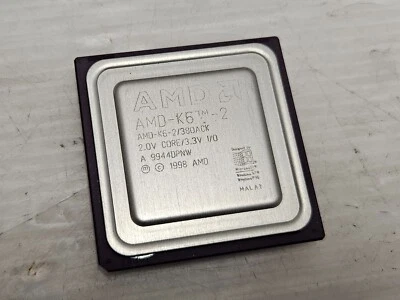 AMD-K6-2/380ACK, Socket 7, 380MHz, FSB 95MHz, 100% WORKING VINTAGE PROCESSOR! - Image 1 of 2