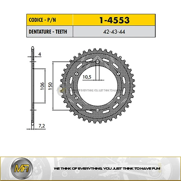 PARA KTM ADVENTURE 1190 2013 2014 2015 PIÑÓN TRASERO ACERO SUNSTAR 525 - 44 DIENTES Foto 1 de 1