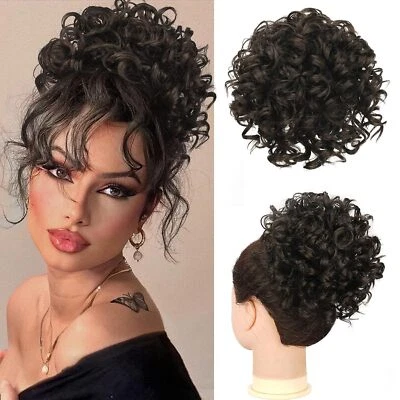  Large Curly Messy Bun Drawstring Ponytail for Women Clips in Hair Extension - Image 1 of 4