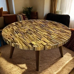 Lussuoso Tavolo 30" Pietra Occhio di Tigre - Eleganza Naturale per il Tuo Spazio Decorazioni - Foto 1 di 6
