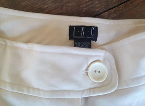 Inc International NWT New Shell Cream Dress Gabardine Pants 8 Wide Waist Lined - Picture 1 of 4