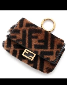 Fendi Fell Leder Taschenanhänger Nano Baguette Kette Schultertasche - Bild 1 von 9