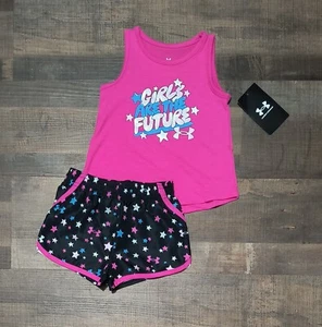 New! Baby Girl's Under Armour Tank Top and Shorts Outfit 12M 18M 24M - Picture 1 of 3