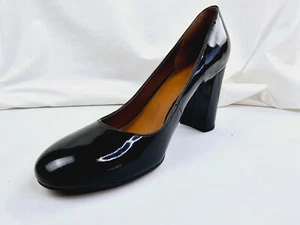Franco Sarto Größe 8M Damen schwarz Lackleder Aziza Slipper Blockabsatz Schuhe - Bild 1 von 11
