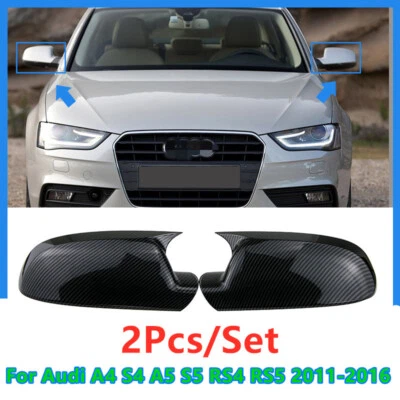 Tapa del espejo retrovisor bocina OX fibra de carbono para Audi A4 S4 A5 S5 RS4 RS5 2011-2016 Foto 1 de 4