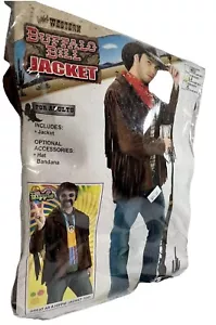 Buffalo Bill Cowboy Pioneer Western Brown Jacket Costume Adult Mens NOS Large - Picture 1 of 6