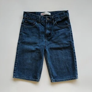 Levi's 505 Regular Denim Shorts Boy's Size 12 Regular Zip Fly 100% Cotton Blue - Picture 1 of 12