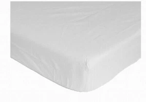 Großhandelsauflösung Restposten 100 Stck. EINZELN Polycotton Spannbettlaken nur in weiß - Bild 1 von 1