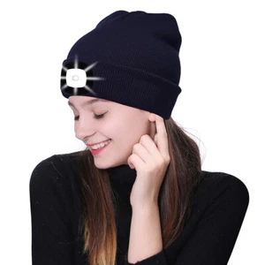 Mütze mit Licht Joggingmütze Beanie Strickmütze LED Lampe USB Akku aufladbar RD - Bild 1 von 56