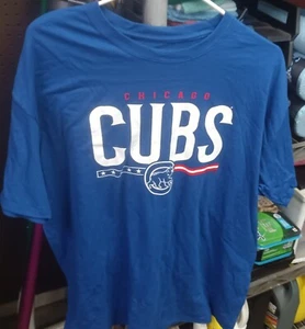 Chicago Cubs Shirt Mens XL Blue Athletic Cut MLB Short Sleeves Graphic Tee NEW - Picture 1 of 1