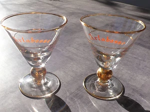 Lot de 2 anciens verres à apéritif publicitaires - Arlabosse - verre soufflé - Picture 1 of 1