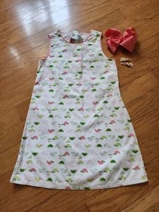 EUC RARE Gymboree Golf Pond Shift Dress/Hair Clip/Bow (SZ 9, fits 8 best) - Picture 1 of 5