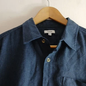TOG 24 mens shirt size L Blue long sleeve collar breast pocket cotton mix - Picture 1 of 15