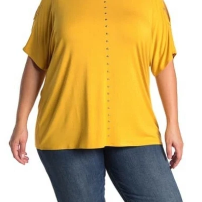 NWT Carmen Marc Valvo Short Dolman Sleeve Studde Size 1X ($58) - Image 1 of 4