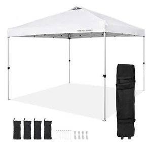 Pop Up Canopy Tent 10 X 10 Ft with Portable Roller Bag and 4 Sandbags Waterproof - Picture 1 of 9
